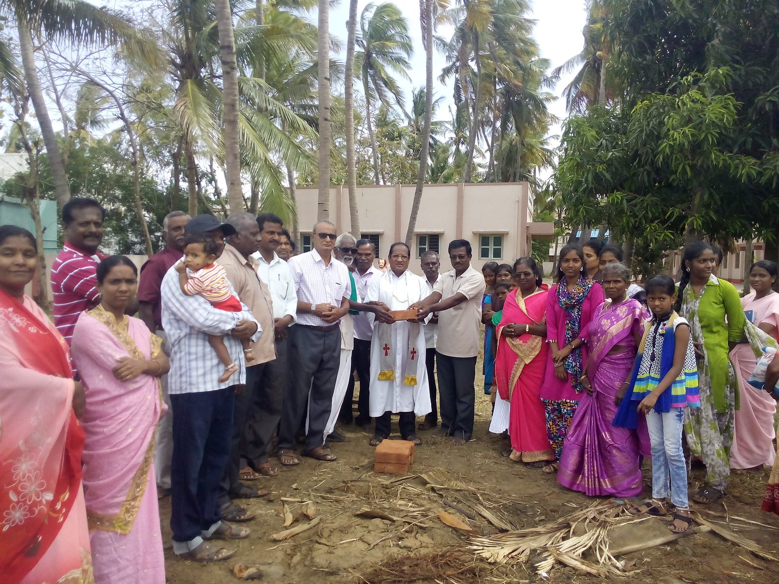 A foundation-stone / building blessing ceremony